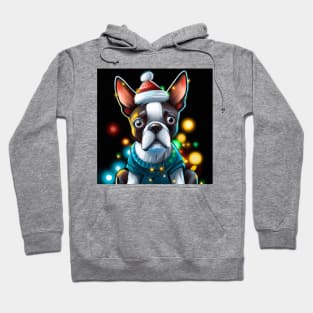 Cute Boston Terrier Drawing Hoodie